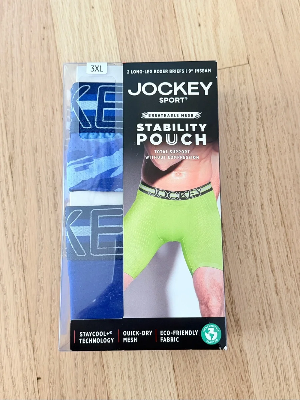 Jockey Sport Stability Pouch – 2-Pack Long-Leg Boxer Briefs, size 3XL